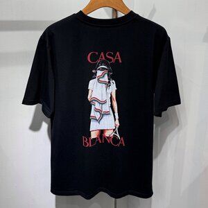 Casablanca Tennis Girl Short Sleeve Black T-Shirt